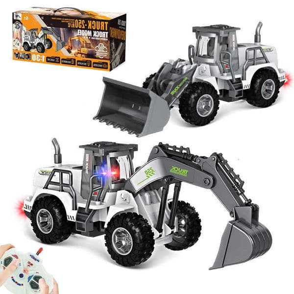 Remote Control Electric Car Toys for Kids RC Cars Truck Excavator Bulldozer Road Roller with LED Lights Children Birthday GiftsR260602