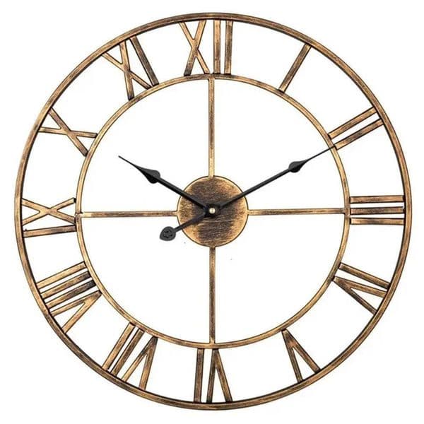 Accurate Modern 3D Large Hanging Wall Clocks Roman Silent Numerals Retro Round Nordic Metal Iron Ornament Living Room Decoration 260525 Y260601