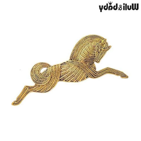 Running Metal Wulibaby Horse Vintage Brooch Pins Trendy Fashion Women Brooches Gift 2021 H260602