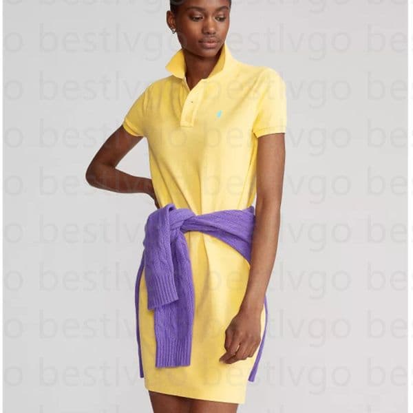 Women designer dress embroidered polo collar short sleeve dress slim fashion dress summer casual sports women golf skirt size S-XL