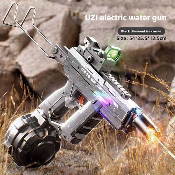 UZI Electric Water Gun Toys for Kids Summer Outdoor Beach Pool Shooting Games Toy Children Automatic Continuous Water Squirt Gun T260602