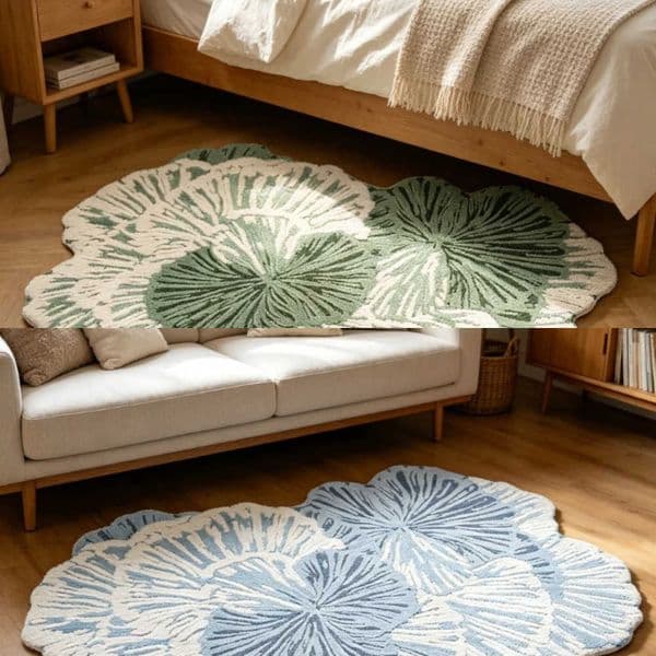 Style Carpets Art for Living Room Light Luxury Bedroom Decor Carpet Fluffy Soft Irregular Shape Bedside Rug Home Plush Floor Mat L260602