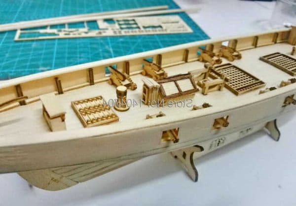 Model NIDALE Hobby sailboat model kit Harvey 1847 western ship wooden model Free 2 pcs wooden Barrels L2606022XHC