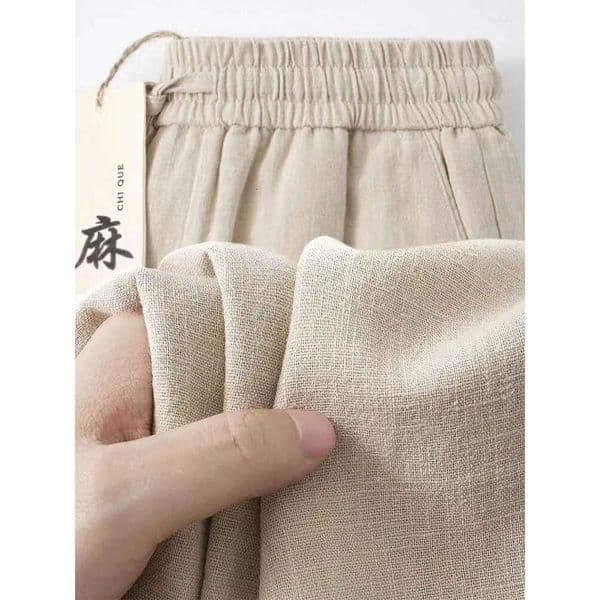 Men's Pants Straight Casual Cotton Linen Men Wide Leg Lightweight Baggy Sweatpants Male Ankle Length Walking Trousers Work A8b