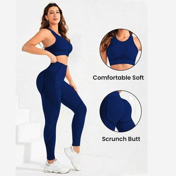 2-piece suit women's suit beautiful back high waist trousers combination seamless super elastic ideal gym clothingT260602