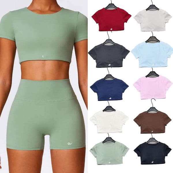 26 gym set shirt Women Yoga Set Alosetity shirt Letter Print jacket Solid Color Sports Alosetity Women Clothes Alosetity Sets Women men Set