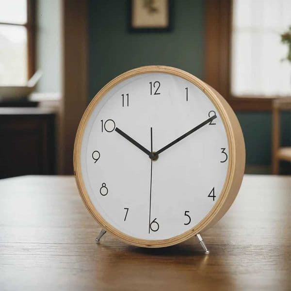 1pc 8-inch European solid wood table clock wall mounted and seat standing dual-purpose silent clock used for home decorationT260601