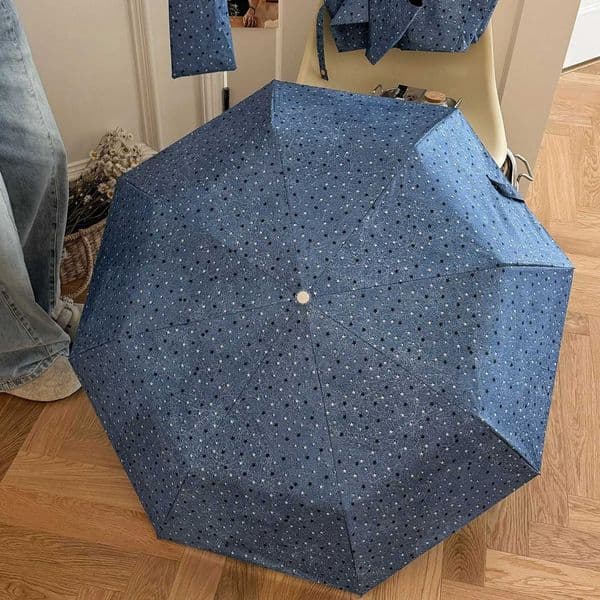 INS Stars Curved Handle Sun Umbrella UV Protection Sunscreen Umbrella for Women Foldable Rain Sun Umbrellas Parasol Girl GiftJ260602