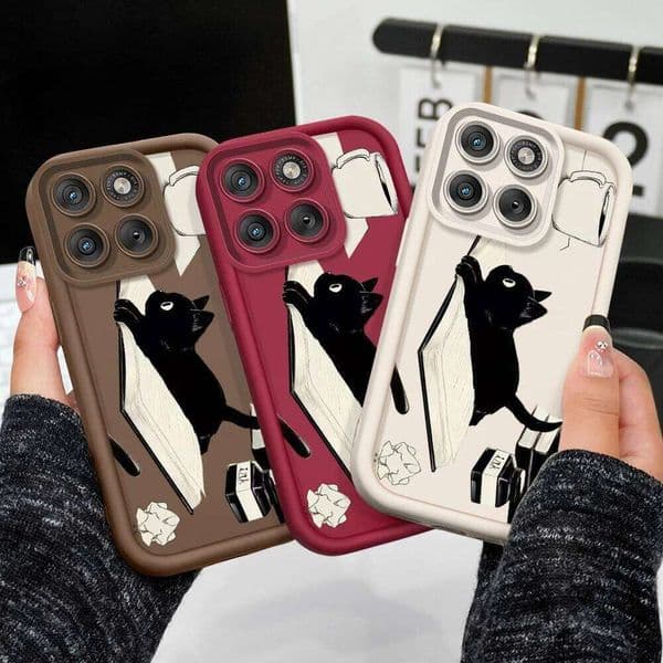 Funny Cat Phone Case For Motorola Edge 70 60 50 40 Pro Ultra Fusion Stylus Neo 4G 5G Staircase Soft Cover