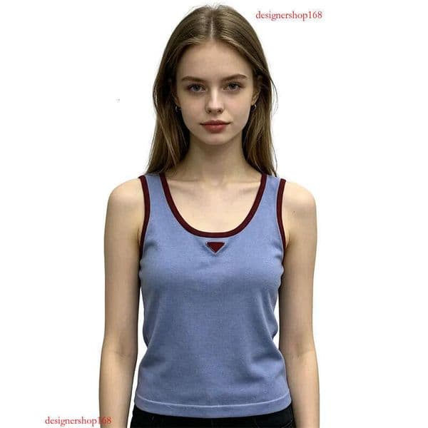 4 Colors Women Designer Clothes Womens Color Block Knit Tank Top Sleeveless Slim Fit Cami For Summer Casual Layering Camisole Lady Streetwear Tanks Shirt