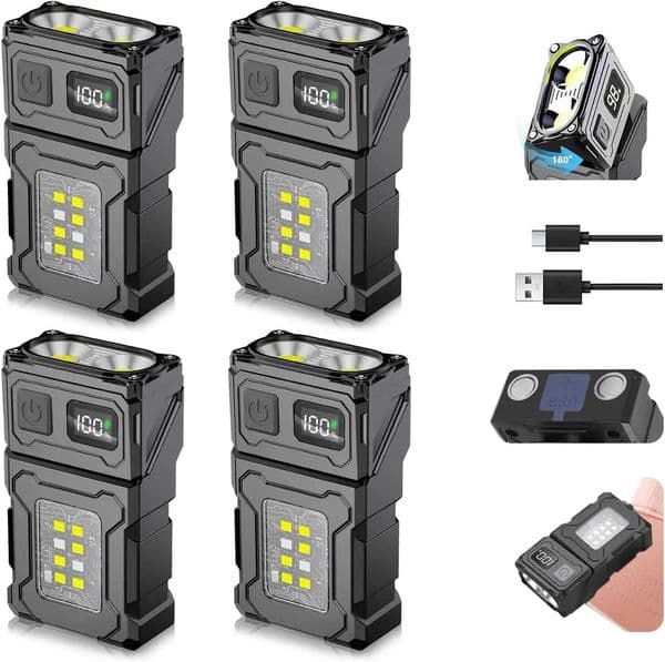 Mini USB Rechargeable LED Flashlight Magnetic Work Light Portable Super Bright COB Torch for Camping Outdoor Emergency Using ddmynov