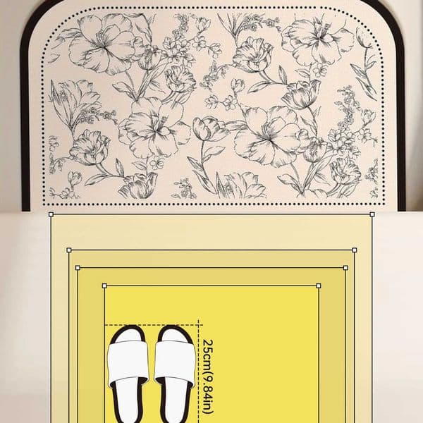 material super Rubber anti-slip bathroom mat quick-absorbing and quick-drying floor mat French black and white printed mat L260602
