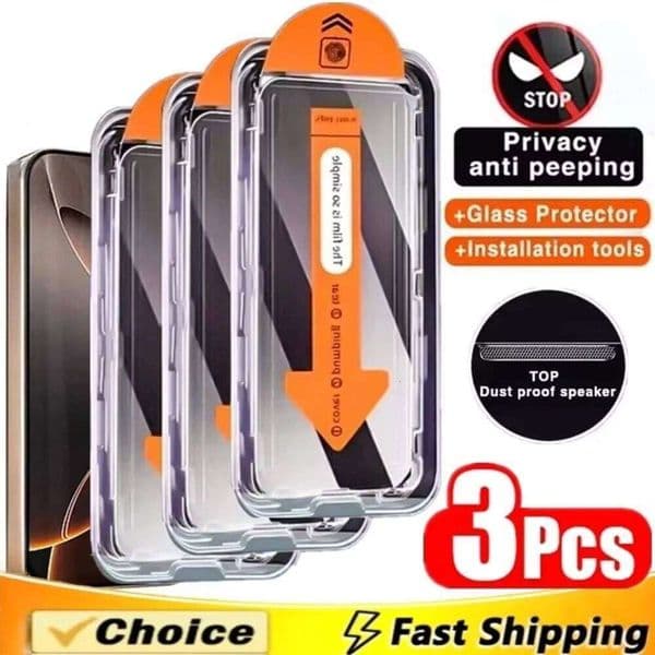 Vacuum Forming Coating Dust Free Installation Privacy Screen Protector For iPhone 16 Max 15 13 14 Pro 11 X/XS/Pro