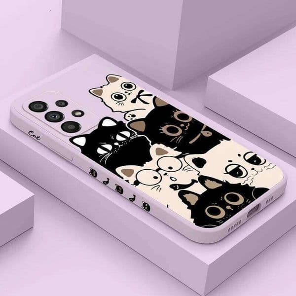 Clever Sweet Cat Case For Samsung Galaxy A73 A53 A33 A23 A13 A03 A72 A52 A52S A32 A22 A12 A02 A02S A71 A51 A31 A21S 4G 5G Cover