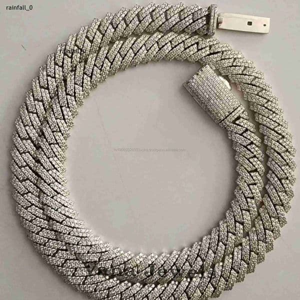 Premium 10mm Moissanite Cuban Link Chain Unisex 10K Gold 925 Silver VVS D Color Stones Iced Hip Hop Necklace in All Lengths