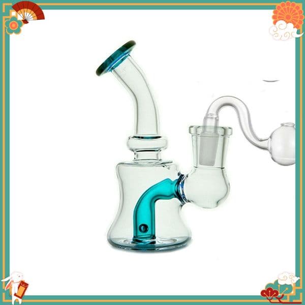 Portable Glass oil burner pipe colorful mini cheap Water tobacco bongs with 14mm male Smoking banger bowl