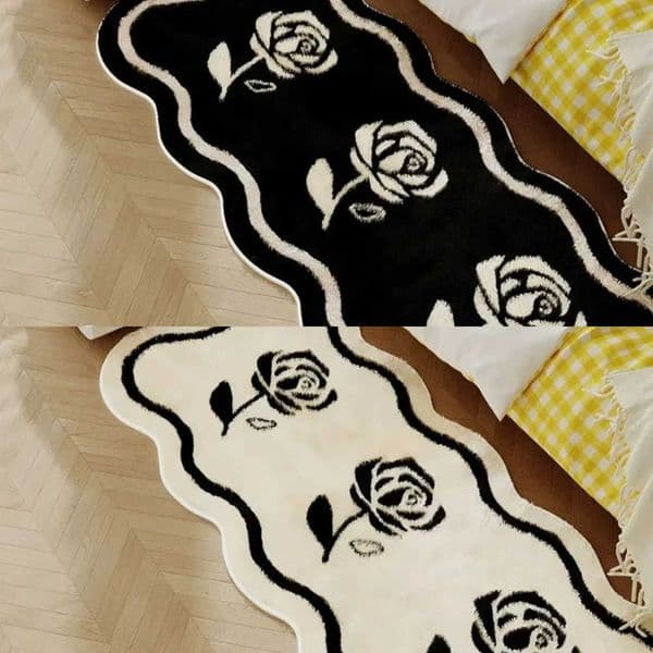 Style VIKAMA French Carpet Bedroom Bedside Blanket Living Room Imitation Cashmere Room Non-Slip And Wear-Resistant Floor Mat L260602