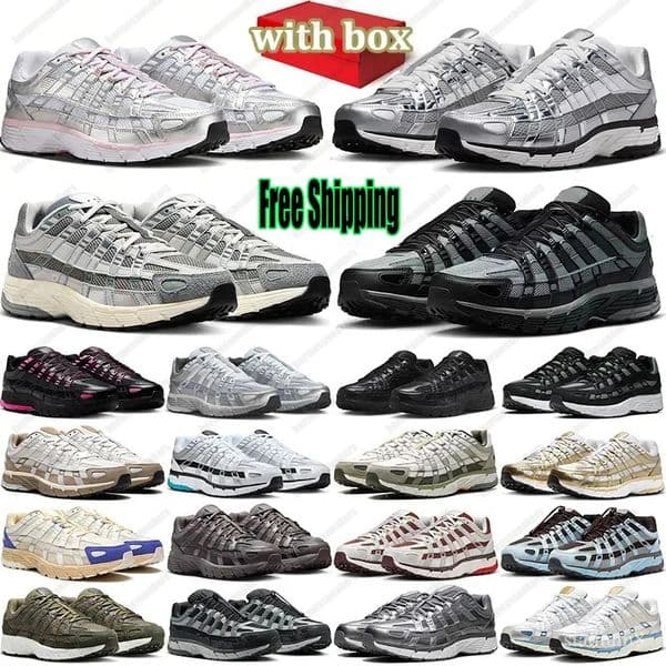 Free Shipping Designer Running Shoes P6000 P 6000 for Men Women p6000s Sneakers Triple Black White Khaki Wolf Grey Metallic Sier Racer Womens Outdoor Sports Trainers