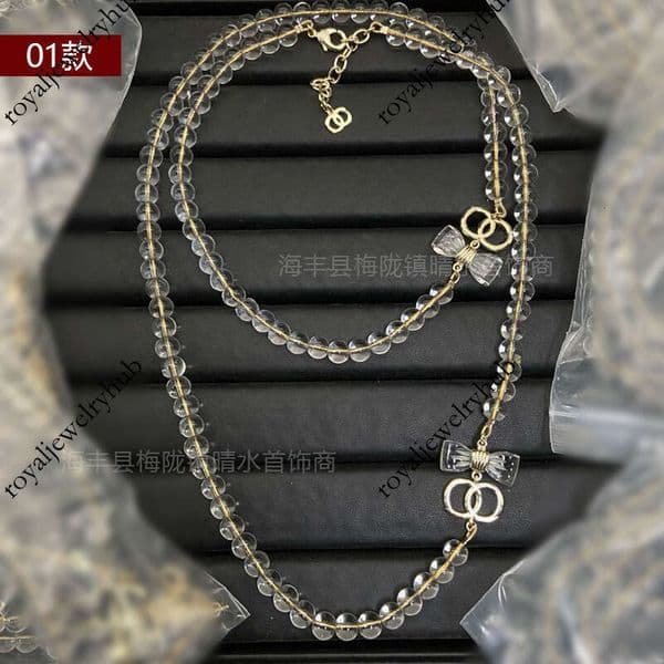 Designer Jewelry channels necklace double C letter sweater necklace for women long pearl necklace double-layer heart choker high-quality accessory cc necklace FRS5