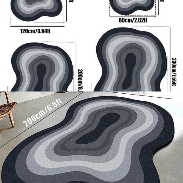 Art VIKAMA Irregular Living Room Rug Non-slip Comfortable Large Area Floor Mat Bedroom Walk-in Wardrobe Rug Home Decor L260602