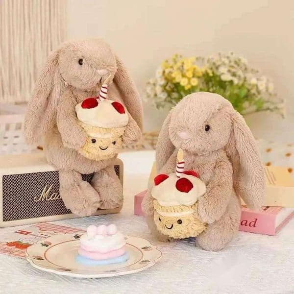 30cm simulated rabbit with cake filling plush toy figurine cartoon anime cute pillow childrens gift fun doll X250628