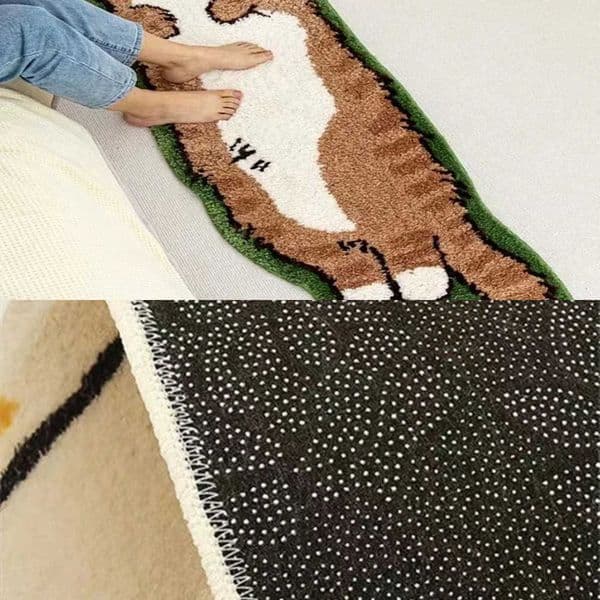Long Floor Non-Slip Mat Fluffy Soft Bedroom Bedside Rugs Nordic Cartoon Carpet for Kids Room Bathroom Living Room Home Decor L260602