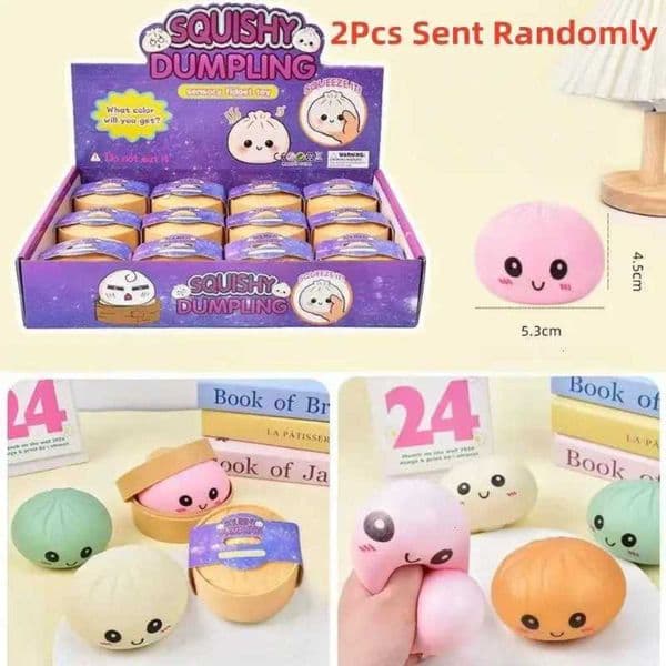 Rebound 1/2Pcs Slow Soft Pinch Decompression Toys Simulation Flash Dumpling Pressure Ball Office Home Decor Children Adults Gift M260521 Y260601