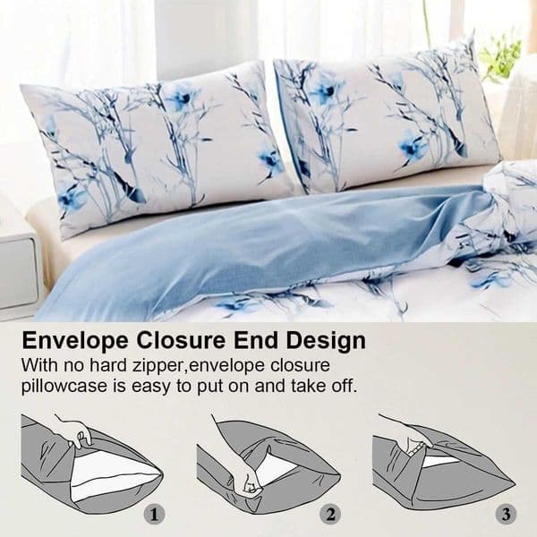 3pcs/set Leaf Floral Pattern Duvet Cover Set(1 Duvet Cover 2 lowcaseSoft And Skin-Friendly Duvet Cover Bedding SetJ260602