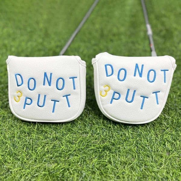 Golf Head Minimalist Embroidered Single-Stroke Semi-Circular Putter Cover Strong Magnetic Closure PU Waterproof Cap 26L0602