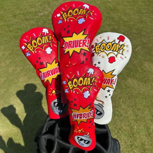 Golf Accessory Leather Set Golf Club cover Headcovers For Driver Fairway Hybrid Wood Head Covers Football