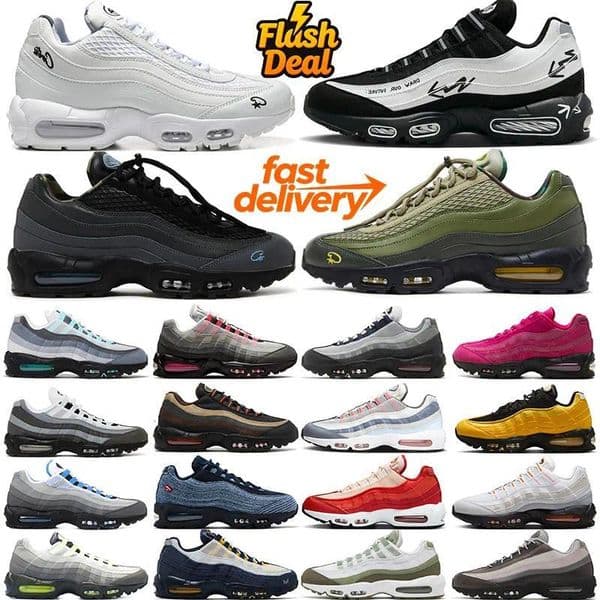 Running shoes for men women Greedy Triple White Black mens trainers sports sneakers Grey white green Neon