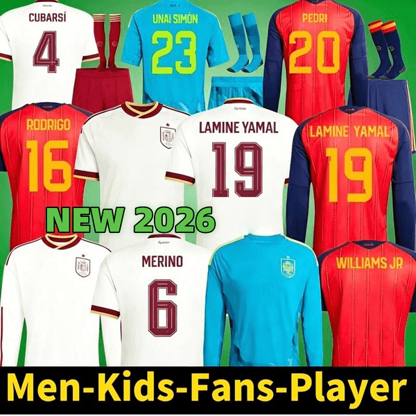 2026 World Cup SPAIN Soccer Jerseys Adult Football Shirt Shorts Breathable Quick Dry Sportswear