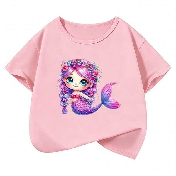 Design Fashion Fish T-Shirt Printed T Shirt Girls' Summer Clothes Short Sleeve Tops T-Shirts Cute Girls Clothing H260602