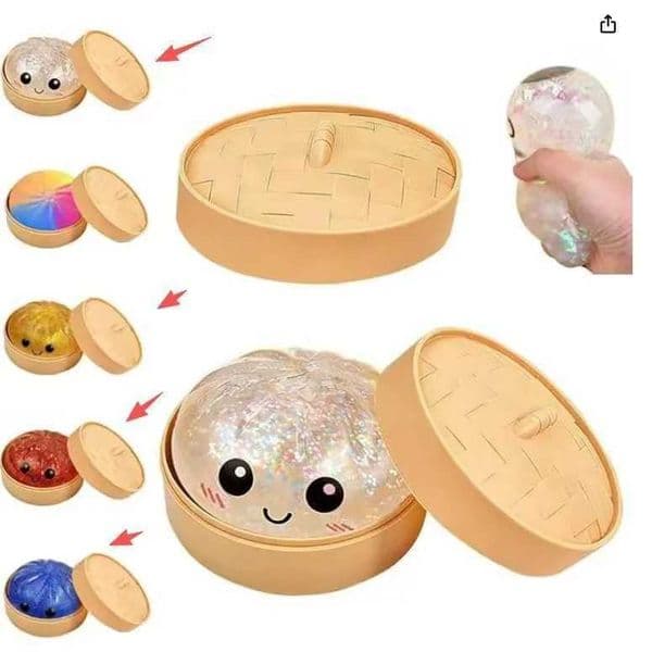 New Glitter Dumpling Glitter Dumpling Squishy with Box Dumplings Sensory Squeeze Toy for Stress Relief T260602NPM6