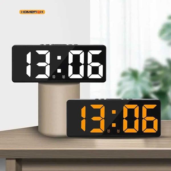 LED Large Number Electronic Clock Backlight Home Decor Creative Number Clock Color Nightlight Temperature Calendar Alarm ClockT260601