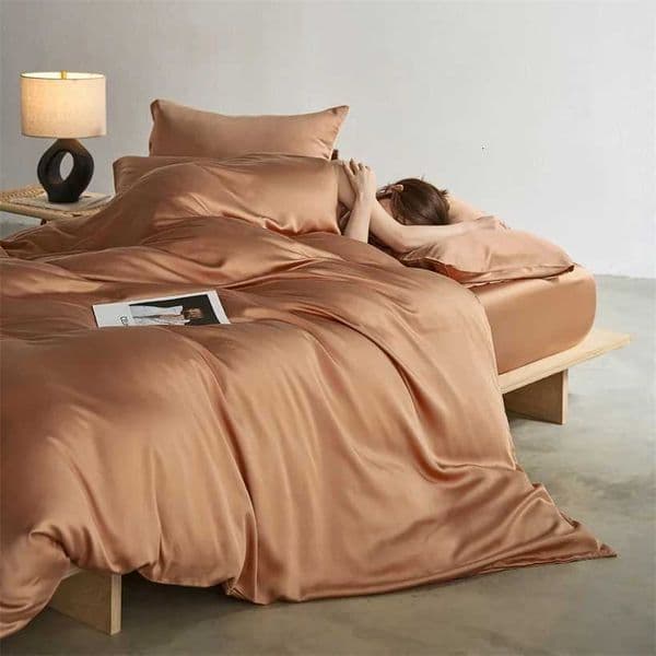 Solid Mberry Silk Bedding Set Grade A 22 Mme Duvet Cover Set Luxury Silk Bed Sheet Sets lowcases Double King SizeJ260602