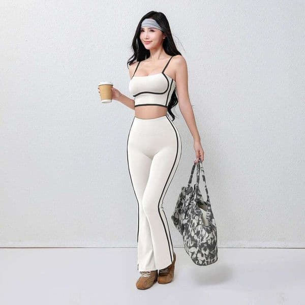 Women's plus Size Fitness Flare Pants Four-Way Stretch Breathable Full Length Elastic Waist Hip Lifting Yoga Trousers J260511