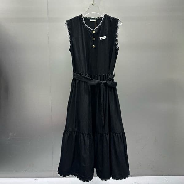 Luxury Knot Designer Women Vest Dress Sexy Slim Thin Sleeveless Dress Summer Vacation Long Dress