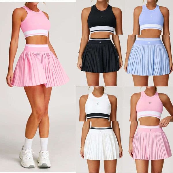 TOP Designer Yoga Top Alosetity set Shorts Tennis Skirt Paradise Pink Gravel Gym Sets Alosetity Women Clothes Women Sports skirt Suit Up skirt Jogger Sweatpants 9d