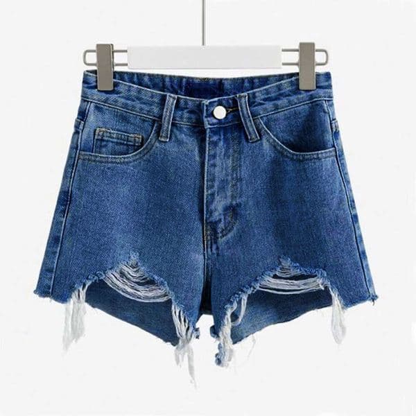 Raw Hem Denim Shorts For Women New Plus Size Loose Fit For Curvy Women, Korean Version A-Line Ripped Hot Pants For Summer D57