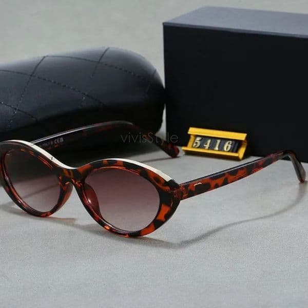 luxury designer sunglasses Cat Eye rotundity Frame chan sunglasses for women letter classic Travel trend Beach shading UV protection polarized cc glasses 601