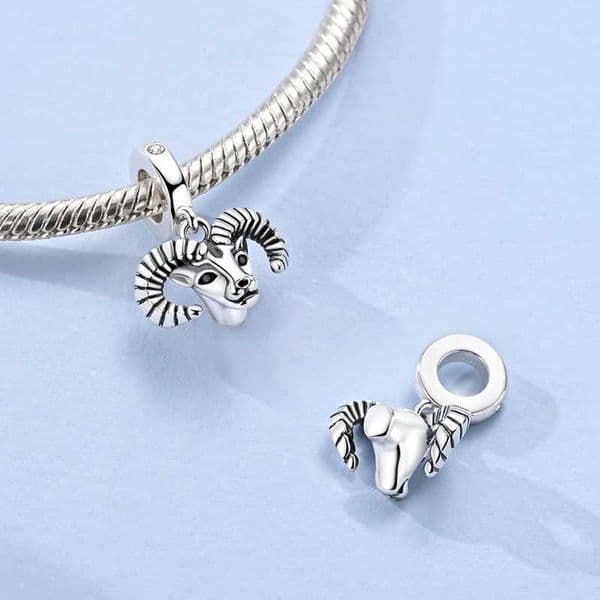 Hot Sale Charms Beads 925 Sterling Silver Balloon Dog Rolling Horn Ram Scorpion Beads Fit DIY Bracelet Charm Jewelry C260602