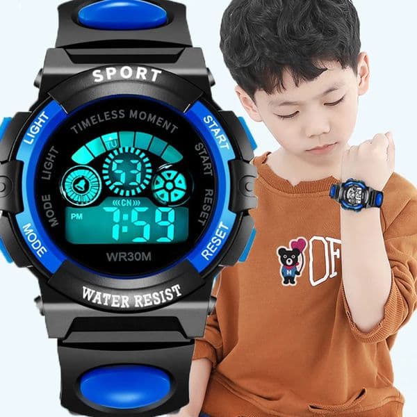 Childrens Electronic Watches Sport Luminous Dial Life Waterproof Multi-function Luminous Alarm Clocks Watch for Boys and Girls260601