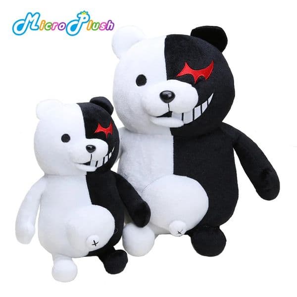 25/40cm Anime Dangan Ronpa Super Danganronpa 2 Monokuma BlackWhite Bear Plush Toy Bear Soft Stuffed Animal Dolls Toys260601