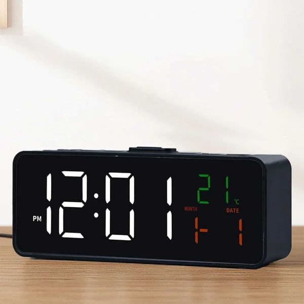 Digital clock suitable for living room can display temperature date and time three-in-one same-screen display 3 volumes smaT260601