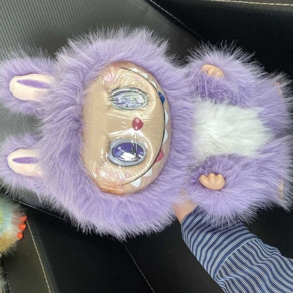 Monsters 38cm The Purper Labubu Zimomo Vinyl Plush Doll Creative Toy Stuffed Animals Vinyl Plush Toy Doll Collection Model Toy Y260601