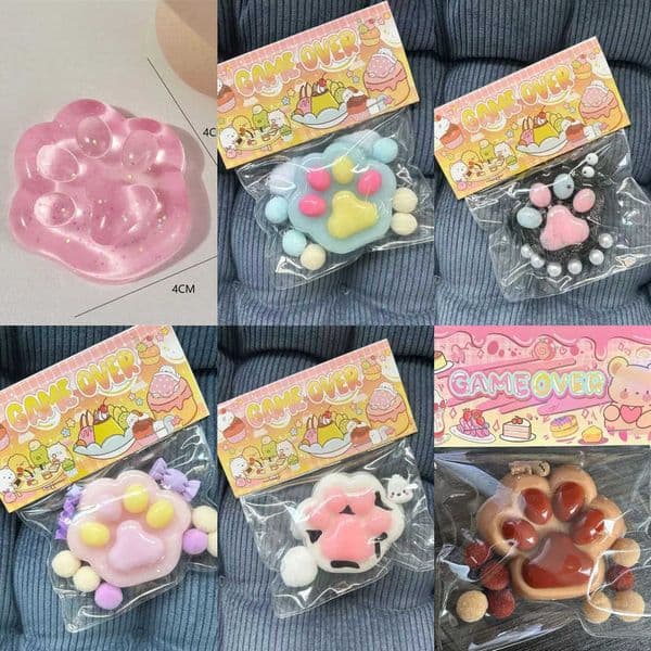Paw Mochi Cat Taba Squishy Fidget Toy Cute Plush Cat Paw Silicone Slow Rebound Pinch Decompression Toy Stress Release Vent Toy Y260601