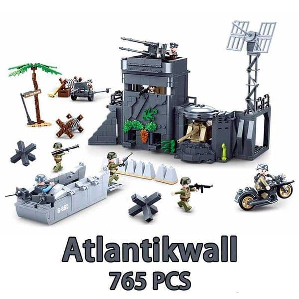 Military 1939-1945 SLUBAN Normandy Landing Tank Aircrafts Jeep Boat Model Building Blocks Soldier Sets Dolls Brick Kids Toy GiftJ260602