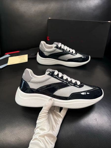 High Quality Men America's Cup Runner Sports Re-Nylon & Bike Fabric Ultra-lightweight TPU Sole Sneakers Mesh Patent Leather Comfort Man Outdoor Casual Walking