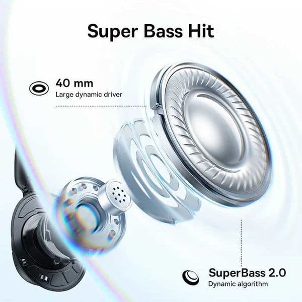 BH1 Baseus Bass NC Lite ANC Wireless Headphones 95% Noise Cancelling Headsets Headphone Bluetooth 6.0 80H Over Ear Earphones L26060293YN